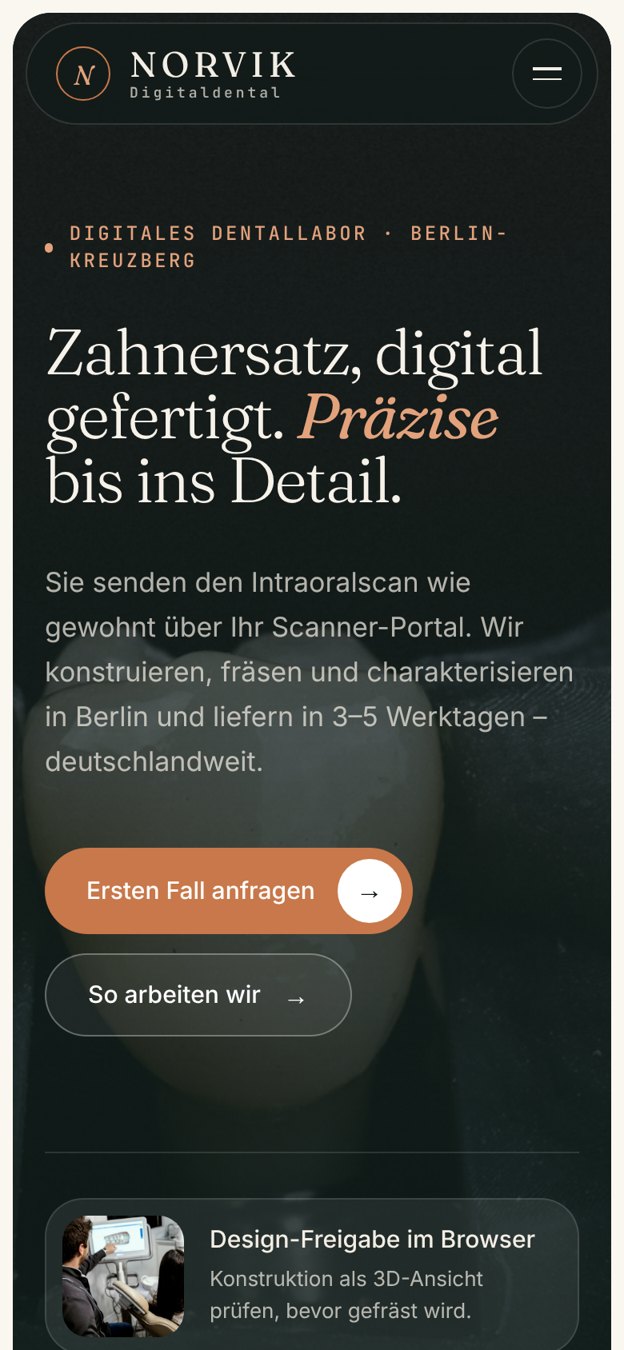 Mobile Ansicht NORVIK Digitaldental